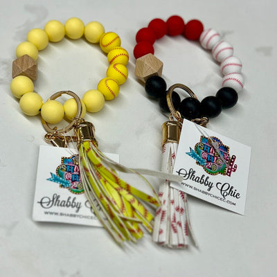 Beaded Stretch Keyrings - Sports Shabby Chic Boutique and Tanning Salon