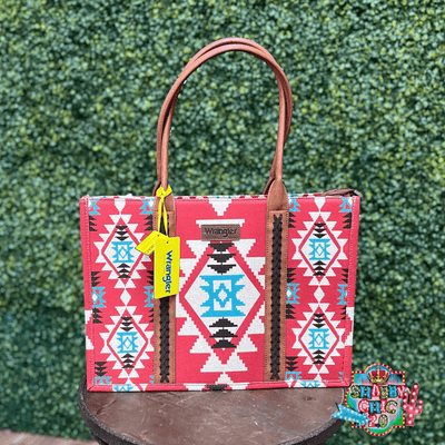 Brick Red Aztec Wrangler Tote Shabby Chic Boutique and Tanning Salon