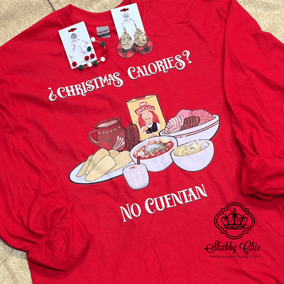 Christmas Calories Tee Shabby Chic Boutique and Tanning Salon