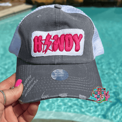 Howdy Cap with Pink Patch Shabby Chic Boutique and Tanning Salon
