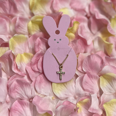 Jane Marie Children's Easter Charm Necklace Shabby Chic Boutique and Tanning Salon Crystal Cross