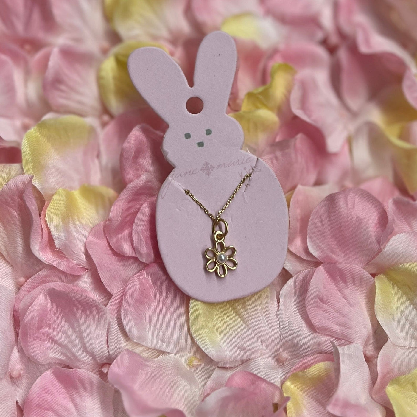 Jane Marie Children's Easter Charm Necklace Shabby Chic Boutique and Tanning Salon Flower with Pearl
