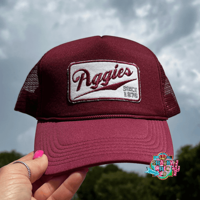Maroon Ag Trucker Cap Shabby Chic Boutique and Tanning Salon