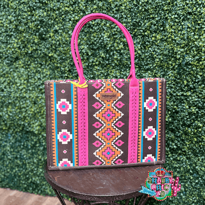 Pink Aztec Wrangler Tote Shabby Chic Boutique and Tanning Salon