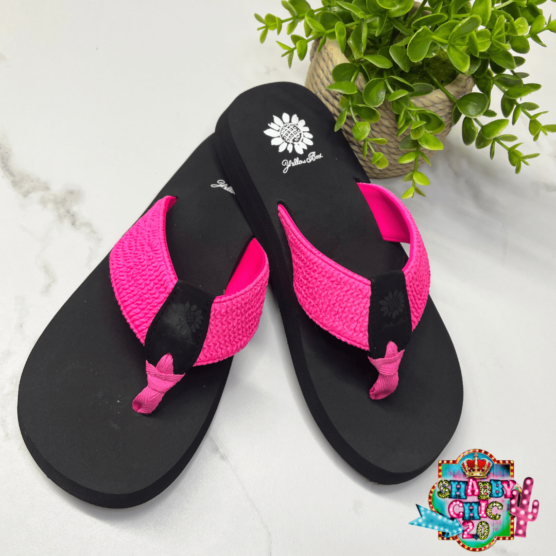 Yellowbox Frizzle Flipflops Neon Pink Shabby Chic Boutique and Tanning Salon
