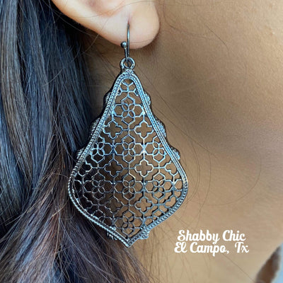 Adorn Gunmetal Earrings Shabby Chic Boutique and Tanning Salon