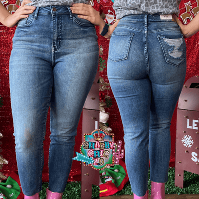Distressed Pocket Judy Blue Jeans Shabby Chic Boutique and Tanning Salon