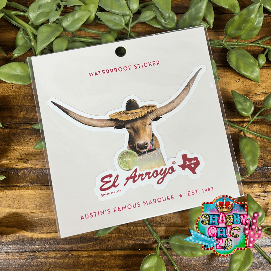 El Arroyo Stickers Shabby Chic Boutique and Tanning Salon Bull Sticker