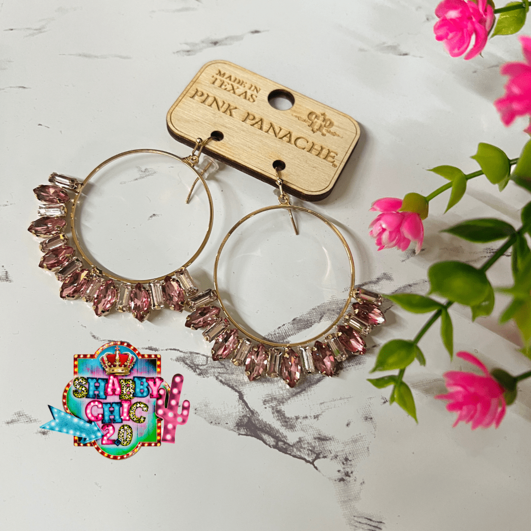 Pink Panache Shades of Pink Earrings Gold Shabby Chic Boutique and
