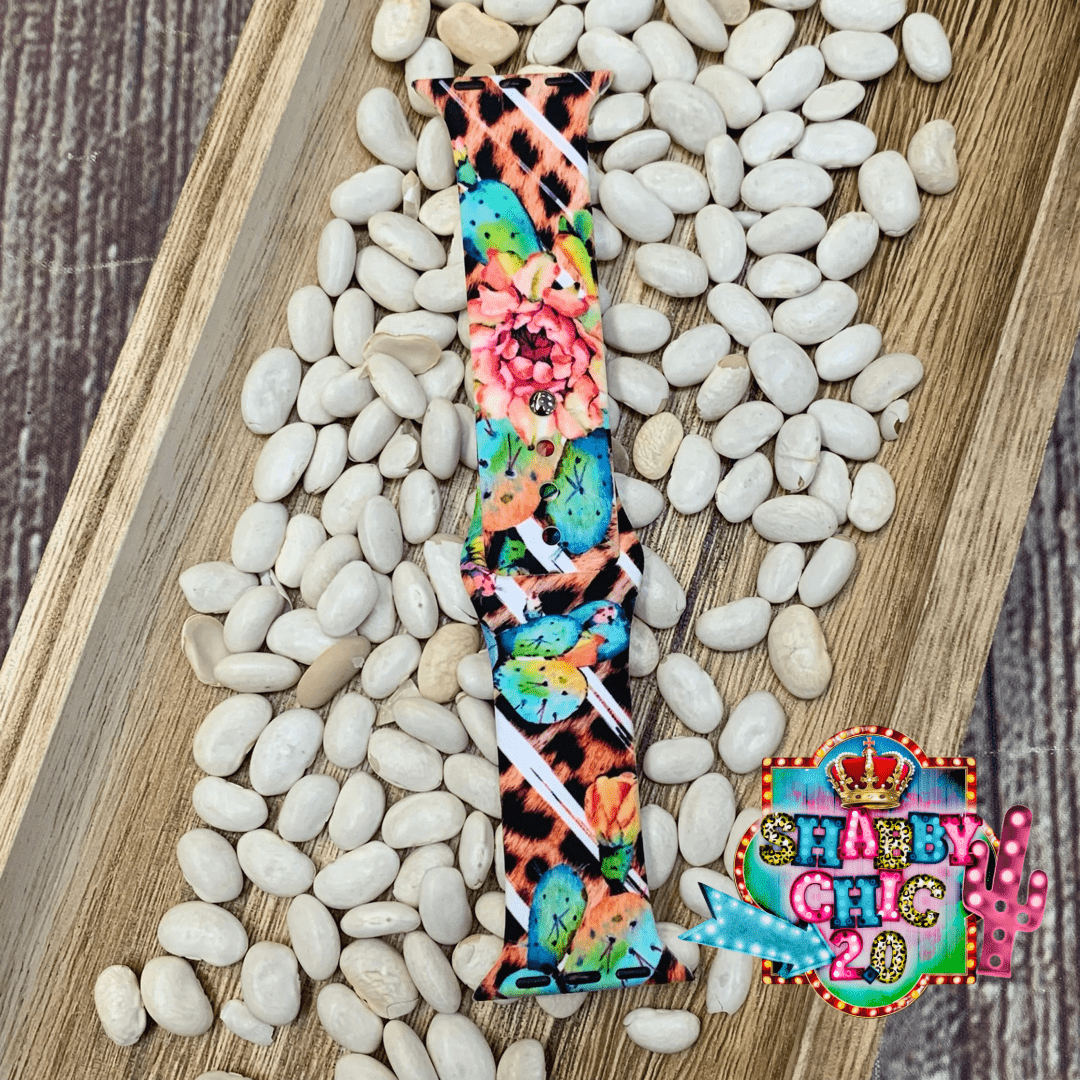 leopard print succulent Succulent and Leopard Print Watchbands 42/44