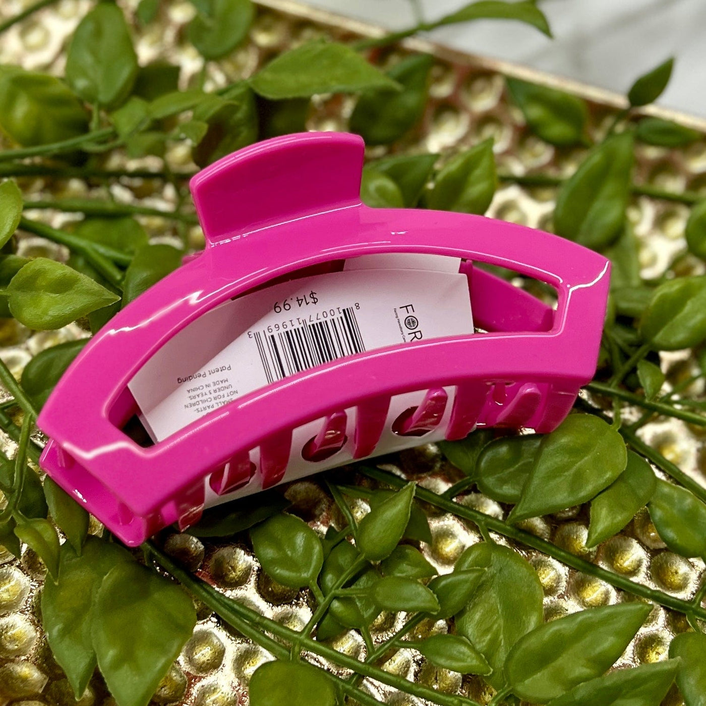 2024 Summer Edition Teleties Shabby Chic Boutique and Tanning Salon Open Large Hair Clip - Paradise Pink