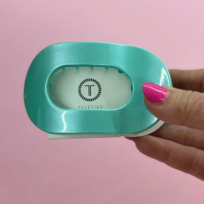 2025 Spring Teleties Shabby Chic Boutique and Tanning Salon Medium Flat Round - Totally Turquoise