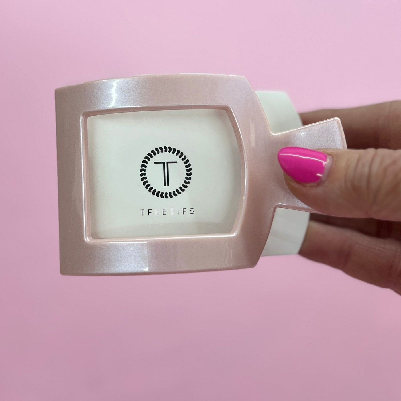 2025 Spring Teleties Shabby Chic Boutique and Tanning Salon Medium Flat Square - Pearly Pink