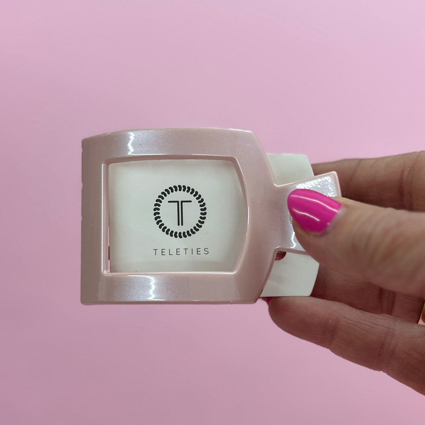 2025 Spring Teleties Shabby Chic Boutique and Tanning Salon Small Flat Square - Pearly Pink