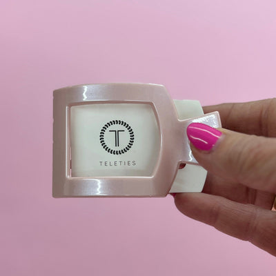 2025 Spring Teleties Shabby Chic Boutique and Tanning Salon Small Flat Square - Pearly Pink