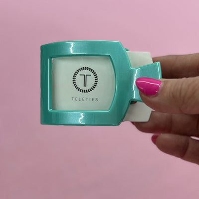 2025 Spring Teleties Shabby Chic Boutique and Tanning Salon Small Flat Square - Totally Turquoise