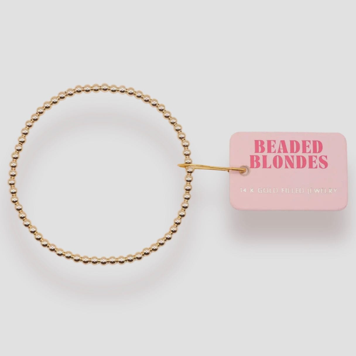 3MM Gold Beaded Bracelet:Extended 7.25 inch Beaded Blondes