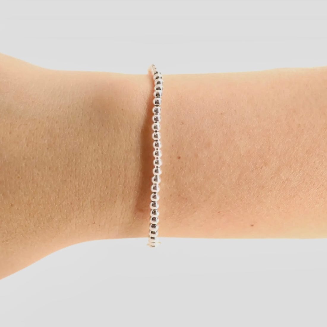 3MM Silver Beaded Bracelet:Extended 7.25 inch Beaded Blondes