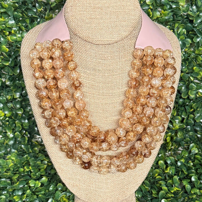 7 Strand Brown Bead Necklace Shabby Chic Boutique and Tanning Salon