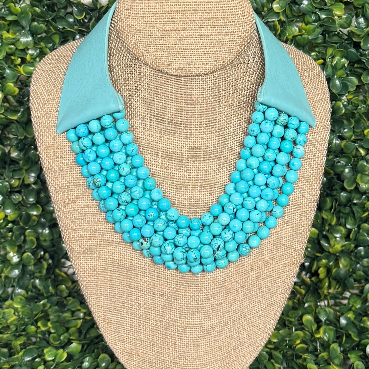 8 Strand Faux Turquoise Necklace Shabby Chic Boutique and Tanning Salon