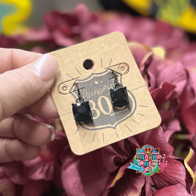 806 Black Stone Earrings Shabby Chic Boutique and Tanning Salon