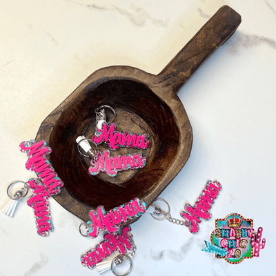 Acrylic Mama Key Ring - Pink Shabby Chic Boutique and Tanning Salon