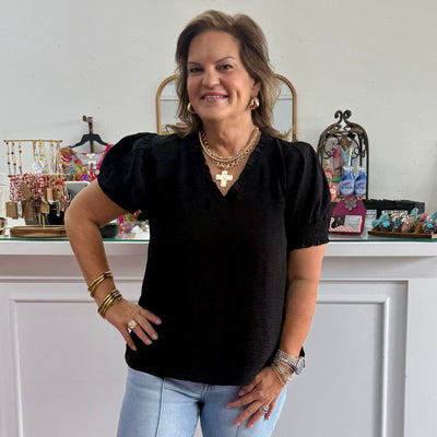 All Roads Lead to Fun Top - Black Shabby Chic Boutique and Tanning Salon