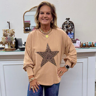 Animal Print Star Top Shabby Chic Boutique and Tanning Salon