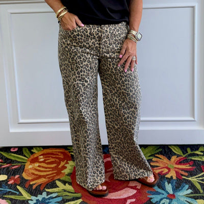 Animal Print Washed Denim Shabby Chic Boutique and Tanning Salon