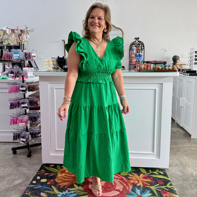 Are You Ready Yet Dress - Green Shabby Chic Boutique and Tanning Salon