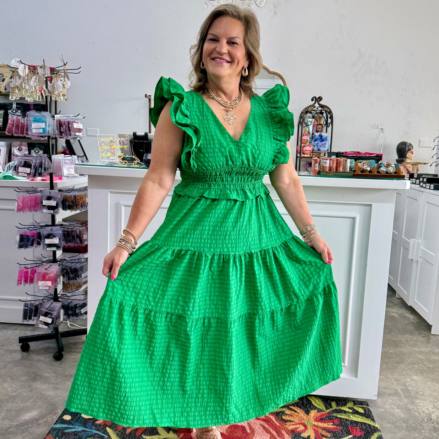 Are You Ready Yet Dress - Green Shabby Chic Boutique and Tanning Salon