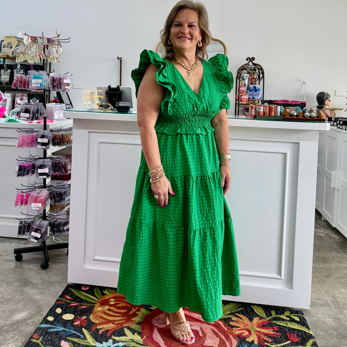 Are You Ready Yet Dress - Green Shabby Chic Boutique and Tanning Salon