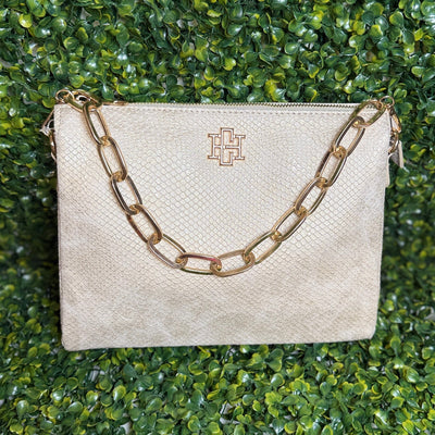 Ariana Crossbody Shimmer Champagne Shabby Chic Boutique and Tanning Salon