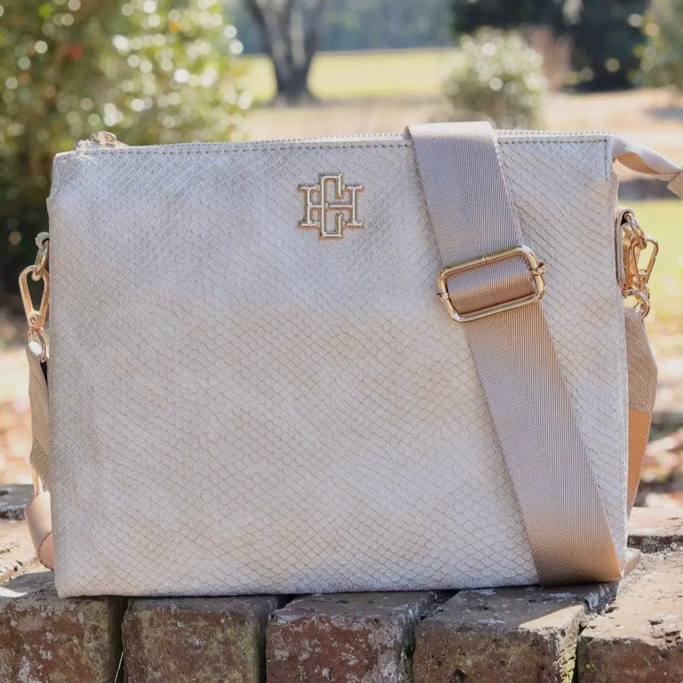 Ariana Crossbody Shimmer Champagne Shabby Chic Boutique and Tanning Salon