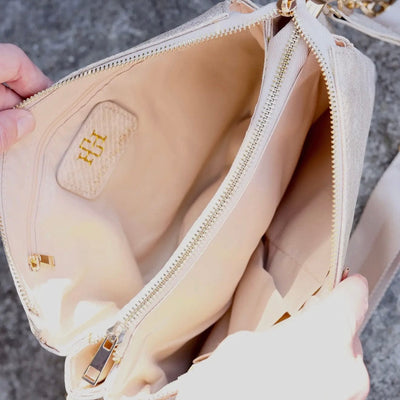 Ariana Crossbody Shimmer Champagne Shabby Chic Boutique and Tanning Salon