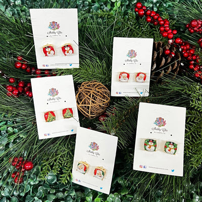 Assorted Christmas Stud Earrings Shabby Chic Boutique and Tanning Salon