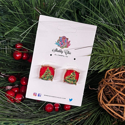 Assorted Christmas Stud Earrings Shabby Chic Boutique and Tanning Salon Christmas Tree