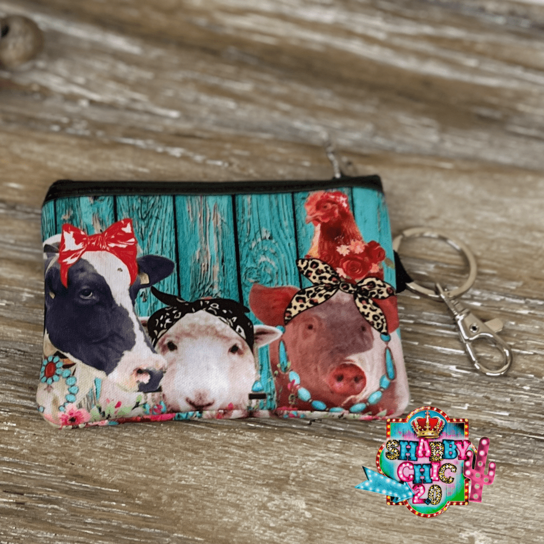 Assorted Coin Pouch Key Ring Shabby Chic Boutique and Tanning Salon