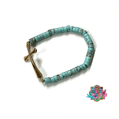 Assorted Cross Bracelet Shabby Chic Boutique and Tanning Salon Turquoise