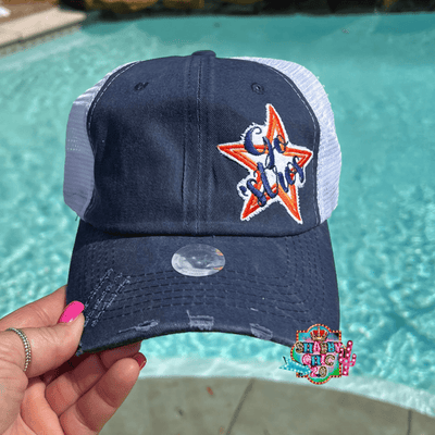 Baseball Team Cap with Side Star Shabby Chic Boutique and Tanning Salon