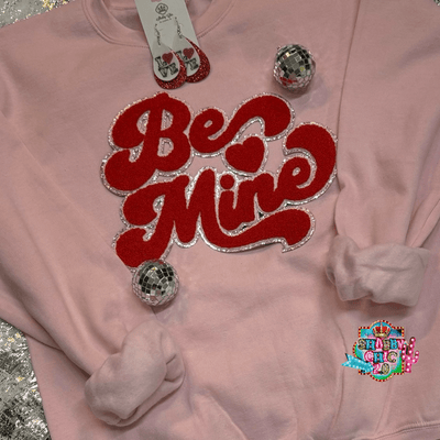 Be Mine Crewneck - Pink/Red Shabby Chic Boutique and Tanning Salon
