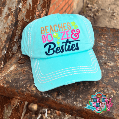 Beaches, Booze, and Besties Cap - Mint Shabby Chic Boutique and Tanning Salon