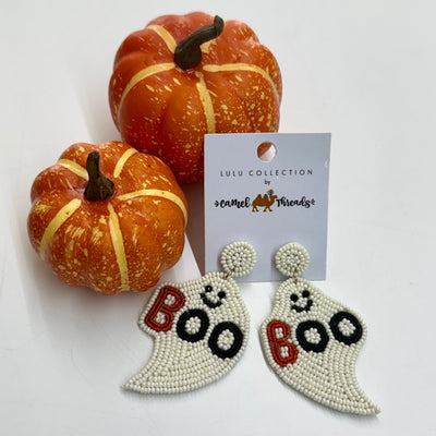 Beaded Boo Earrings Shabby Chic Boutique and Tanning Salon