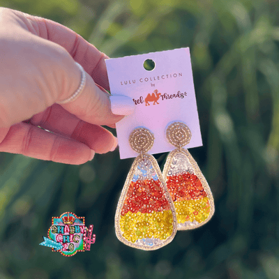 Beaded Candy Corn Earrings Shabby Chic Boutique and Tanning Salon