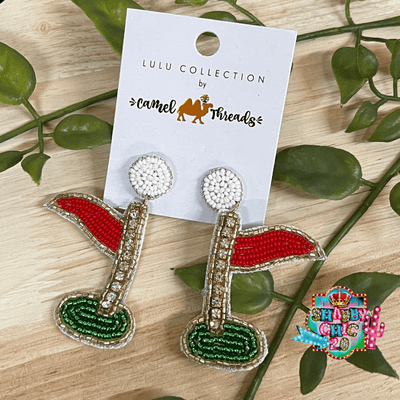 Beaded Golfer Earrings Shabby Chic Boutique and Tanning Salon