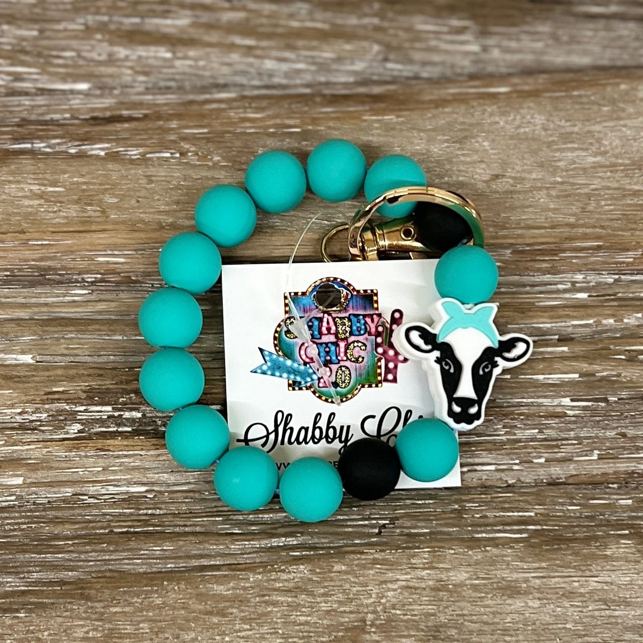 Beaded Keyrings Cow/Bandana Shabby Chic Boutique and Tanning Salon