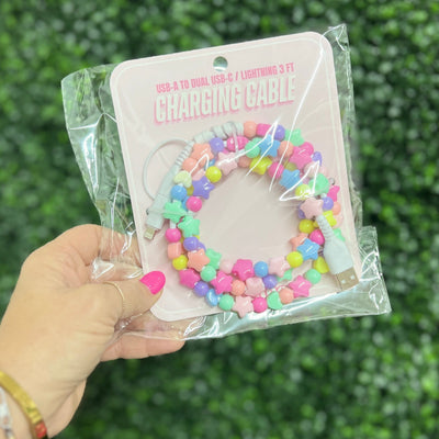 Beaded Phone Chargers Shabby Chic Boutique and Tanning Salon Assorted Shapes