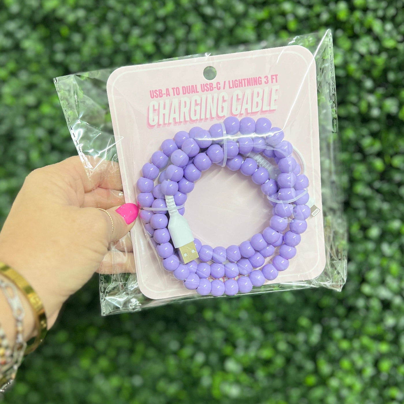 Beaded Phone Chargers Shabby Chic Boutique and Tanning Salon Lavender