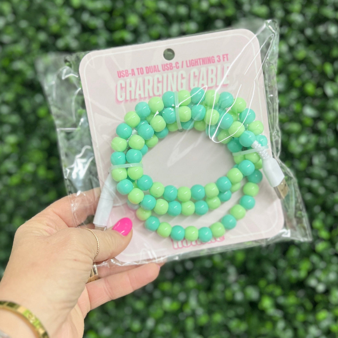 Beaded Phone Chargers Shabby Chic Boutique and Tanning Salon Mint Multi