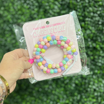 Beaded Phone Chargers Shabby Chic Boutique and Tanning Salon Multi Color Pearl